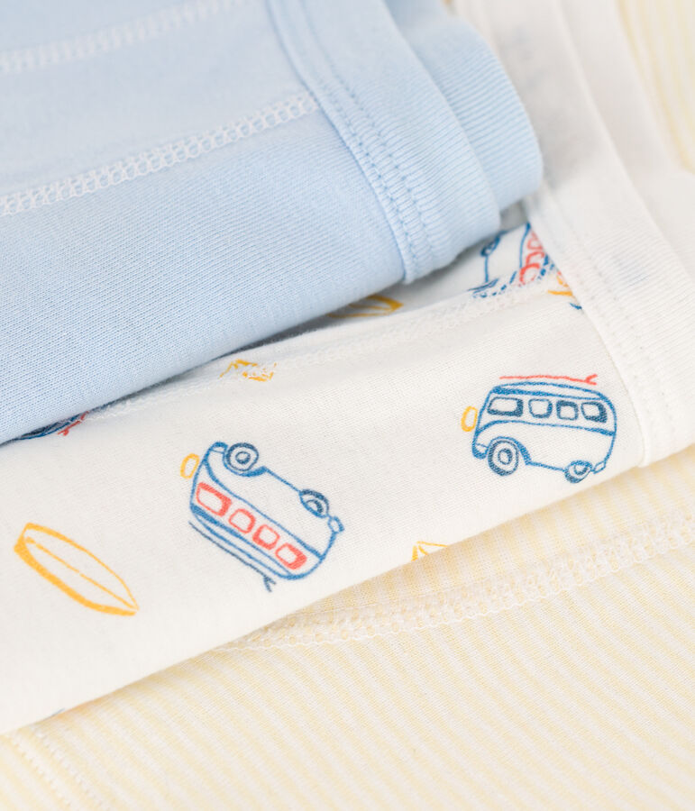 3er-Set Kinder-Boxershorts aus Baumwolle mit &uuml;berzogenem Bund mit Minibus-Motiv vielfarbig