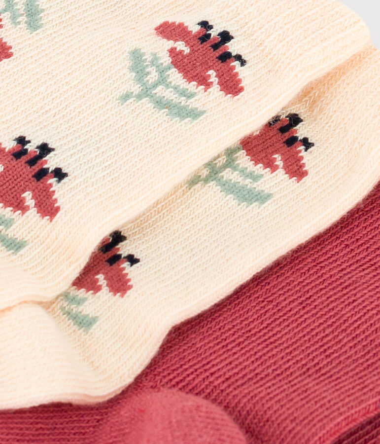 2er-Set gebl&uuml;mten Babysocken aus Baumwolljersey vielfarbig