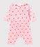 Gemusterter baby-bodyjama ohne füsse mädchen 1x1-gerippt rosa VIENNE/weiss MULTICO