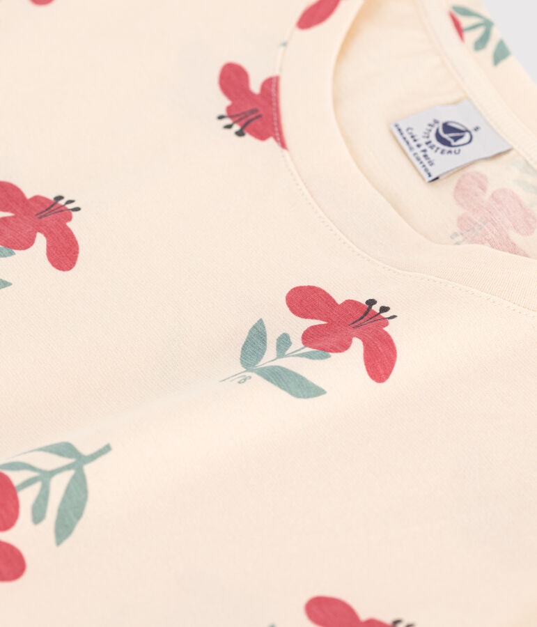 T-Shirt LE DROIT aus Baumwolle mit Rundhalsausschnitt naturfarben/vielfarbig