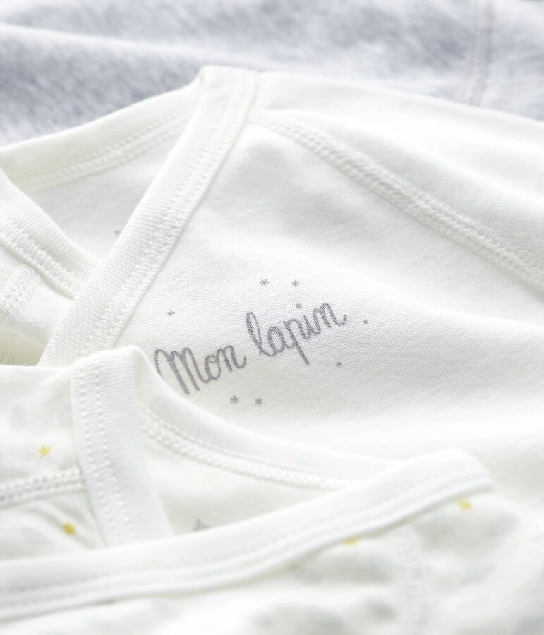 Set mit 3 kurz&auml;rmeligen Baby-Bodys im Kimono-Schnitt aus Bio-Baumwolle variante 1