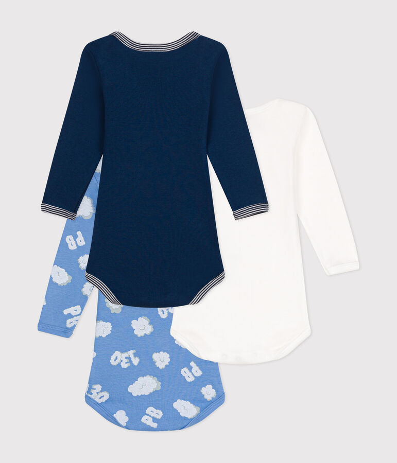 3er-Set lang&auml;rmelige Baby-Bodys aus Baumwolle vielfarbig