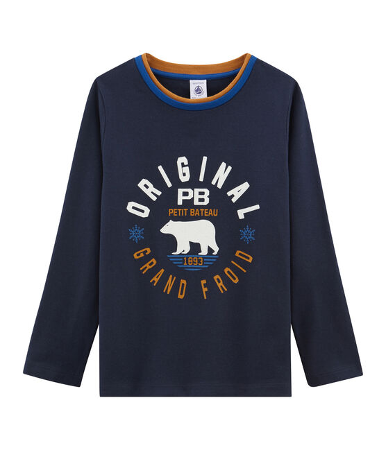 Langärmliges T-Shirt für Jungen blau SMOKING