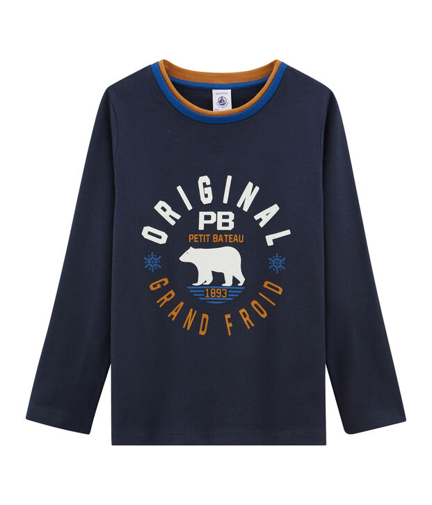 Lang&auml;rmliges T-Shirt f&uuml;r Jungen blau