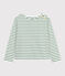 Langärmeliges Damen-Streifenshirt "Marinière" aus Baumwolle grün MARSHMALLOW/ PALMERAIE