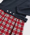 Langärmeliges Kinderkleid für Mädchen blau SMOKING/weiss MULTICO