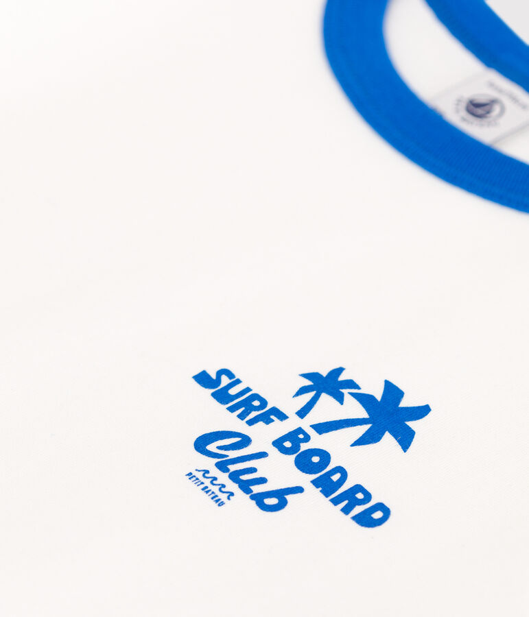 Kurz&auml;rmeliges Kinder-T-Shirt aus bedruckter Baumwolle weiss