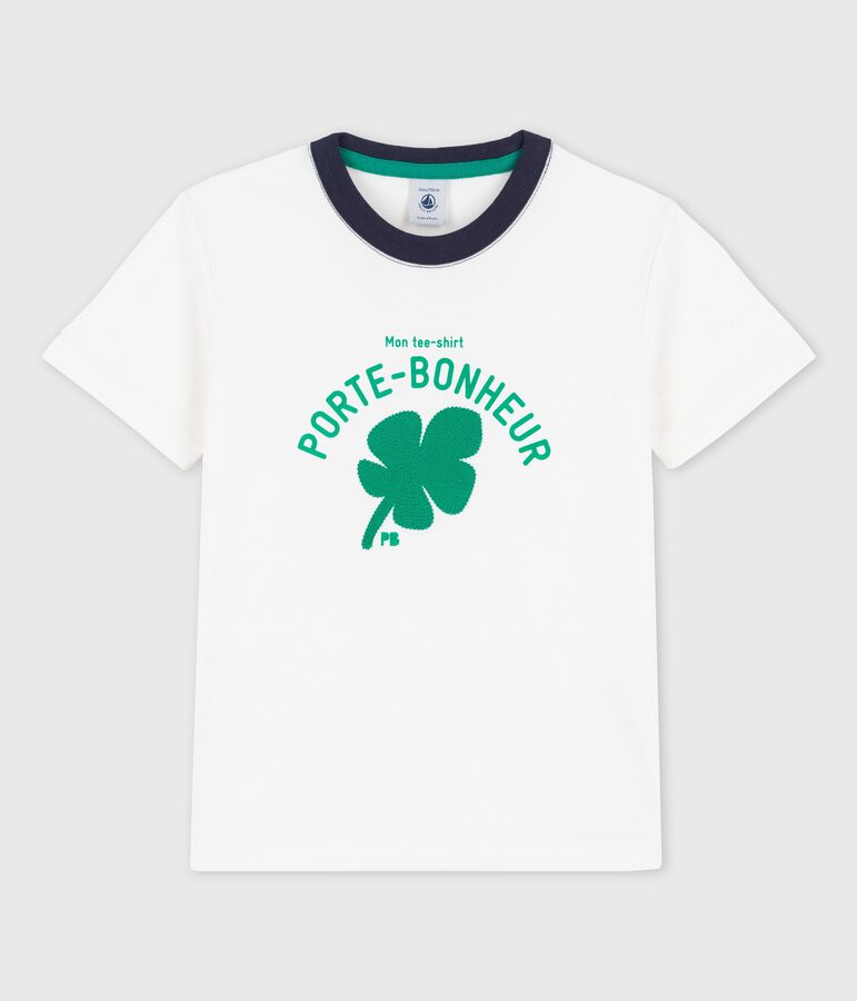 Kurz&auml;rmeliges T-Shirt aus Baumwolle f&uuml;r Jungen weiss