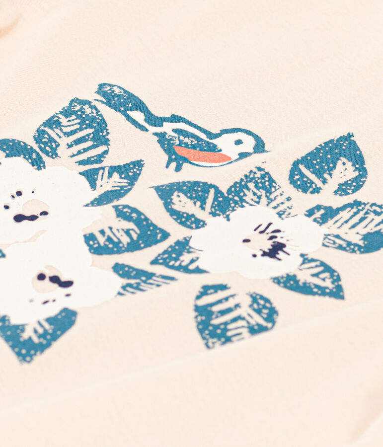 Lang&auml;rmeliges T-Shirt aus Baumwolle f&uuml;r Kinder/M&auml;dchen naturfarben/blau