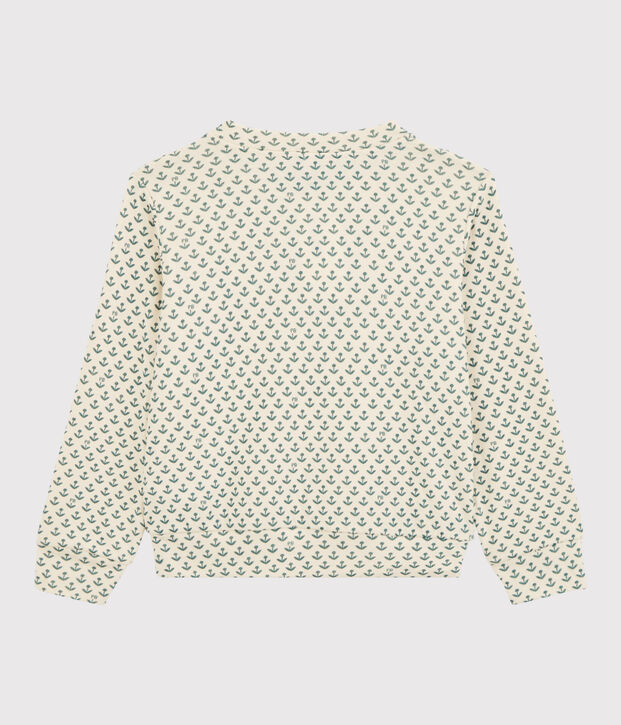 Sweatshirt aus Doppeljersey  f&uuml;r M&auml;dchen naturfarben/gr&uuml;n