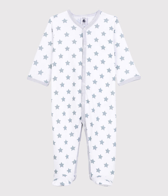 Baby-Strampler aus Baumwolle mit Sternen-Motiv in Grau weiss ECUME/grau MISTIGRI