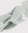Baby-Stirnband aus Baumwollgaze mit Blumendruck blau PAUL/weiss MARSHMALLOW