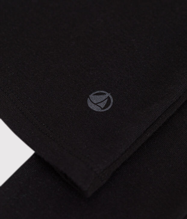 Lang&auml;rmeliges Damen-T-Shirt L'Iconique aus einfarbigem Rippstrick schwarz