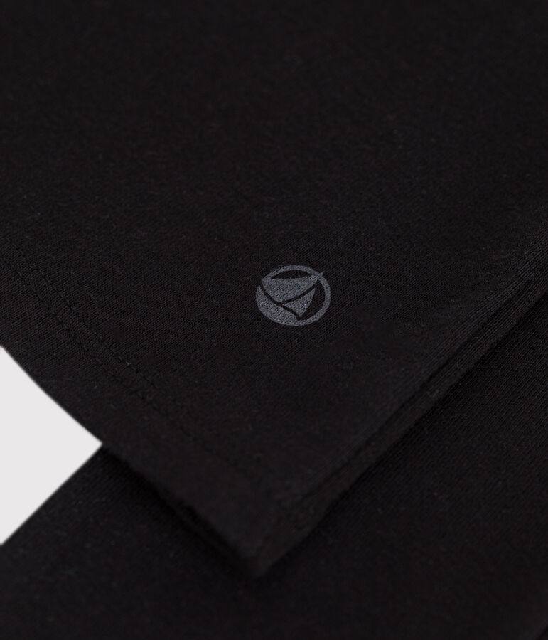 Lang&auml;rmeliges Damen-T-Shirt L'Iconique aus einfarbigem Rippstrick schwarz