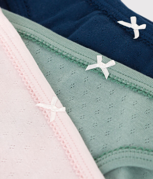 3er-Set Kinder-Slips aus einfarbiger Baumwolle vielfarbig