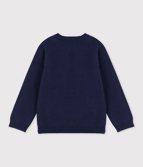 Kinderpullover aus Wolle und Baumwolle für Jungen blau SMOKING