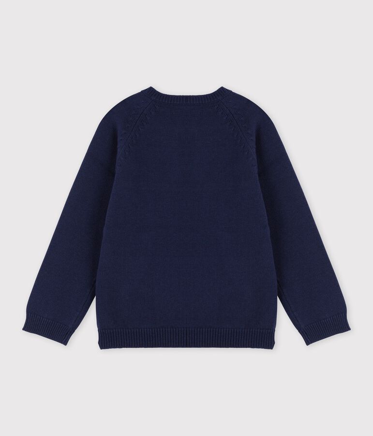 Kinderpullover aus Wolle und Baumwolle f&uuml;r Jungen blau SMOKING