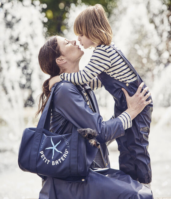 Sac polochon. Petit bateau x Marie-Agnès Gillot blau SMOKING