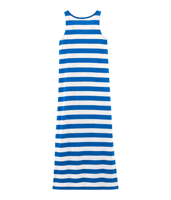 Armelloses kleid damen blau RIYADH/weiss MARSHMALLOW