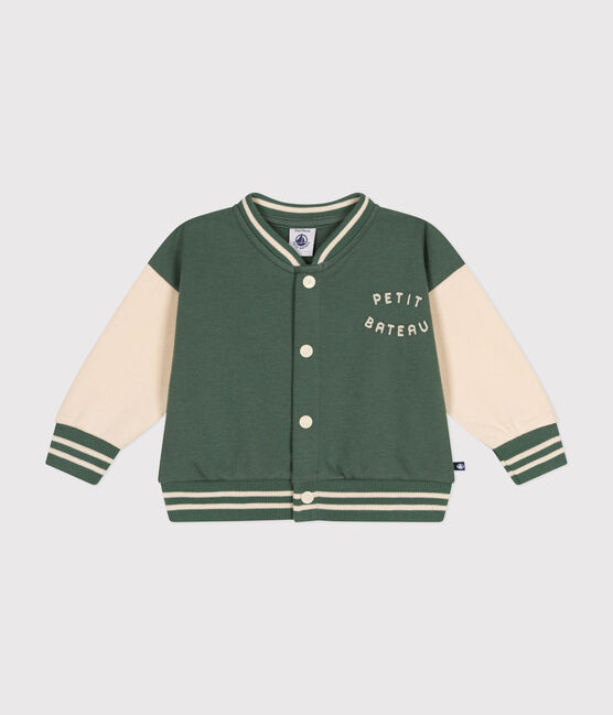 Baby-CollegeJacke aus Molton. grün CROCO/ AVALANCHE