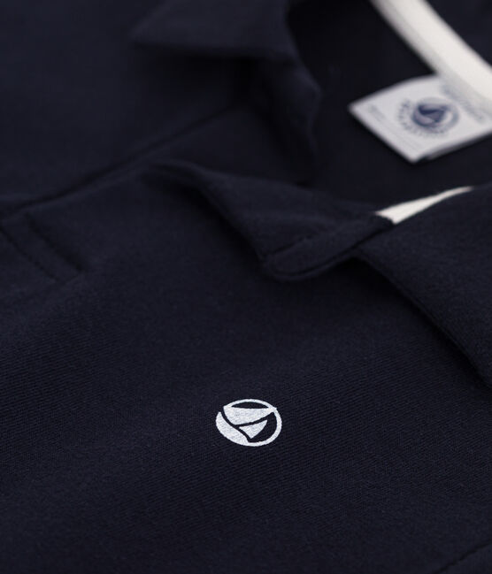 Kurzärmeliges Jungen-Poloshirt aus Baumwolle blau SMOKING