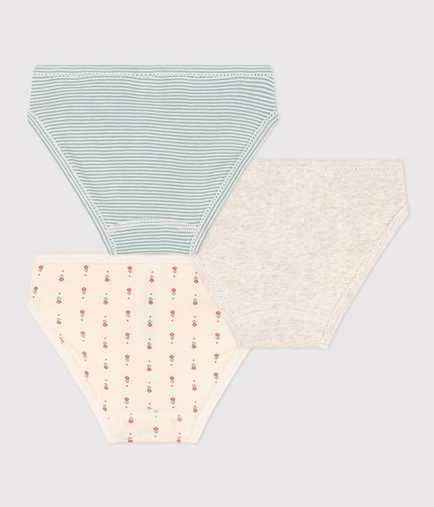 3er-Set-Slips aus Baumwolle f&uuml;r M&auml;dchen vielfarbig