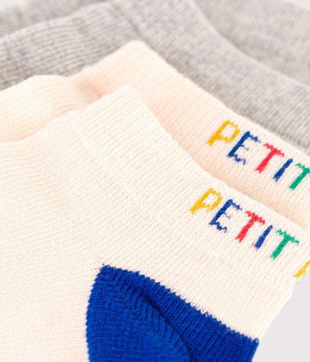 2er-Set unifarbene Kindersocken aus Baumwolle vielfarbig