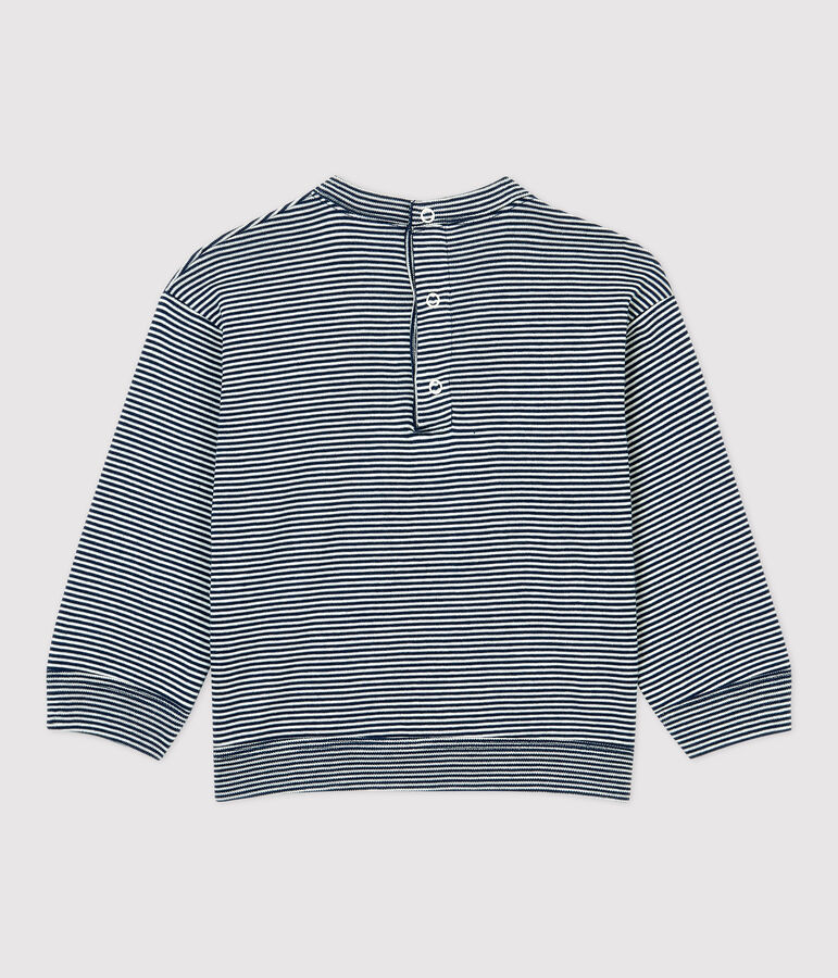 Baby-T-Shirt aus Baumwolle blau/weiss