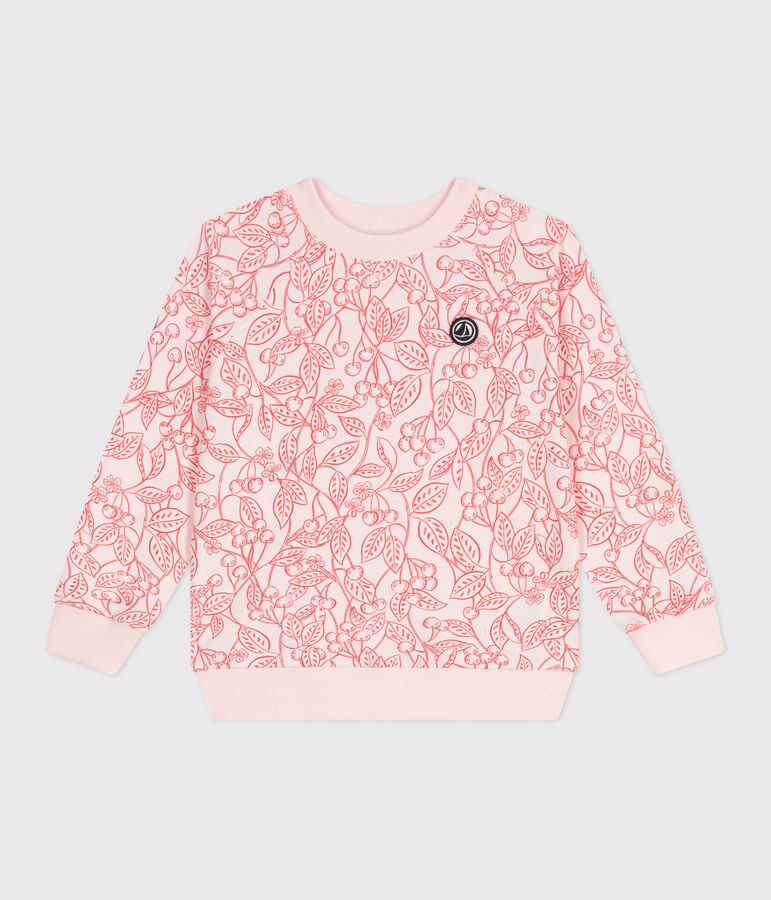 Kinder-Sweatshirt aus bedruckter Baumwolle rosa/rot
