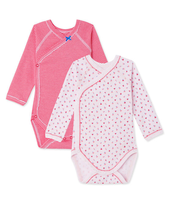 Baby-Mädchen-Bodys für Neugeborene im 2er-Set weiss .