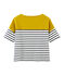 Kurzärmeliges seemannshemd damen gelb BAMBOO/weiss MARSHMALLOW/ SMOKING