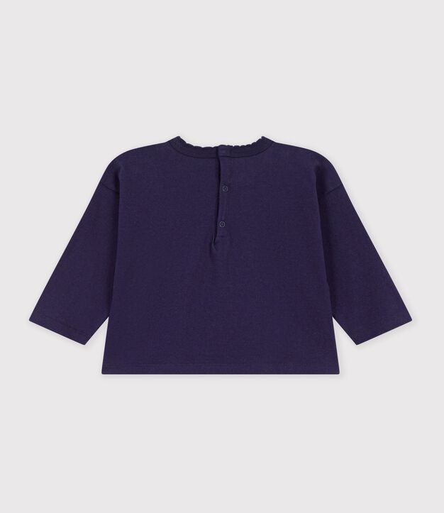 Lang&auml;rmeliges Baby T-Shirt aus einfarbiger Baumwolle mit Motiv SOIR
