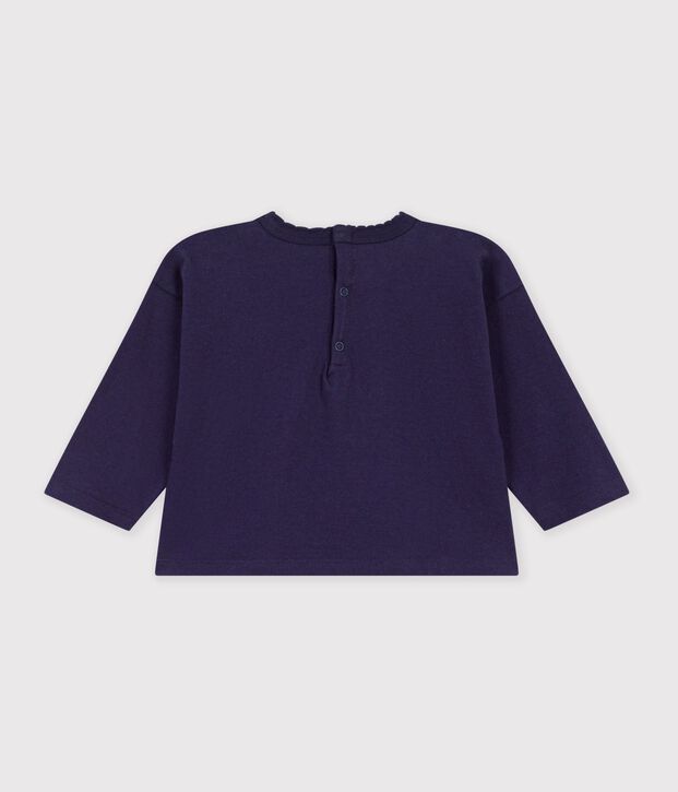 Lang&auml;rmeliges Baby T-Shirt aus einfarbiger Baumwolle mit Motiv SOIR