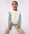 &Auml;rmelloser Kinder-Pullover mit Zopfmuster aus Wolle und Baumwolle weiss
