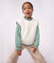 &Auml;rmelloser Kinder-Pullover mit Zopfmuster aus Wolle und Baumwolle weiss