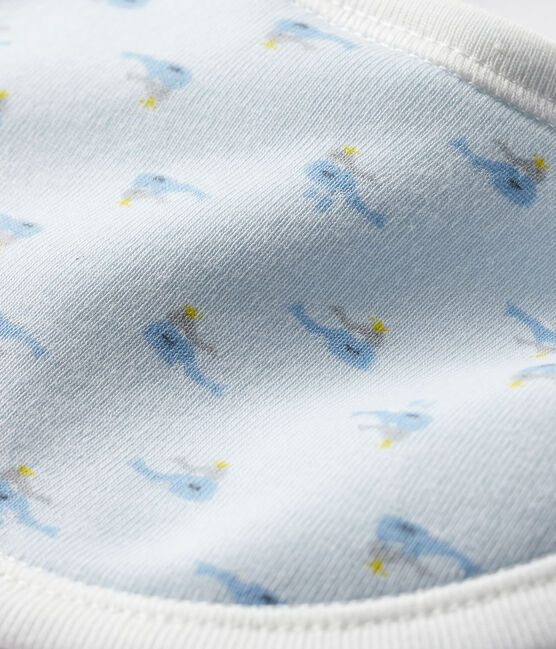 Baby-Lätzchen aus Rippstrick blau FRAICHEUR/weiss MULTICO