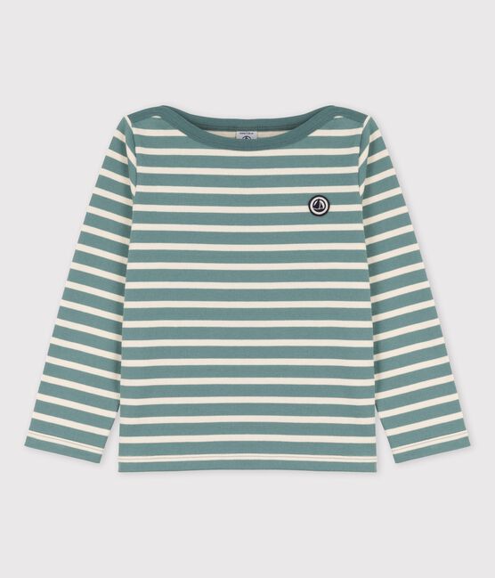 Streifenshirt aus Baumwolle für Mädchen und Jungen grün BRUT/weiss AVALANCHE