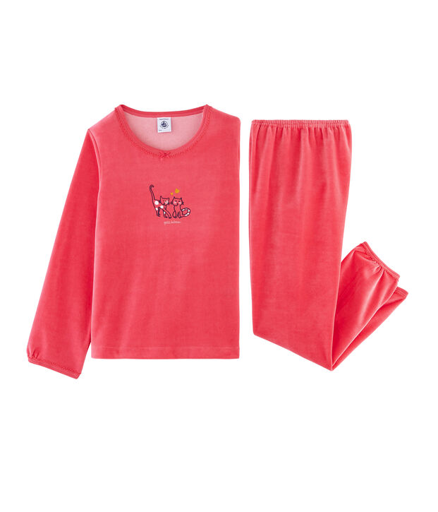Samt-Pyjama f&uuml;r M&auml;dchen rot