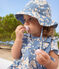 Kurzärmeliges Baby-Kleid und Bloomer aus Popeline blau BEACH/ MULTICO