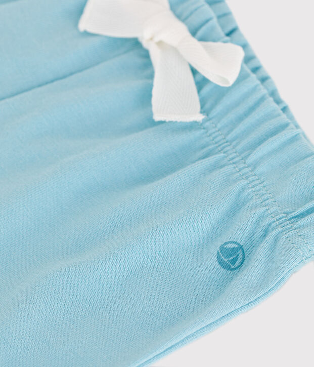 Baby-Shorts aus einfarbiger Baumwolle blau