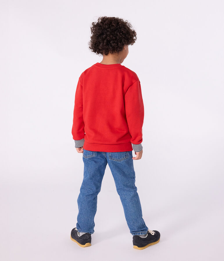 Kinder-Sweatshirt aus gemusterter Baumwolle rot