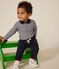 Langärmeliger Baby-Body aus Baumwolle mit Kragen blau SMOKING/weiss MARSHMALLOW