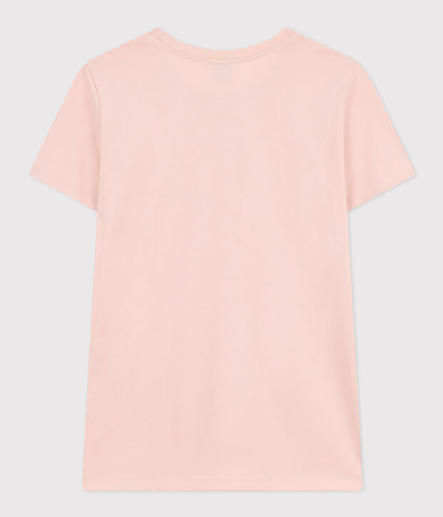 Damen-T-Shirt LE DROIT aus Baumwolle mit Rundhalsausschnitt rosa