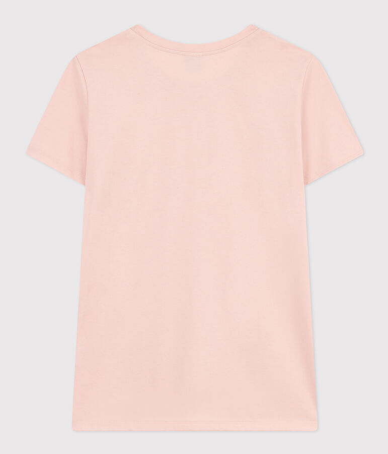 Damen-T-Shirt LE DROIT aus Baumwolle mit Rundhalsausschnitt rosa