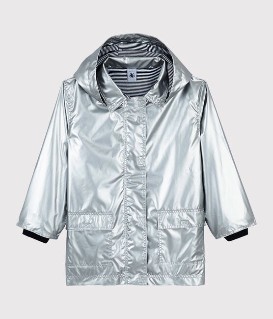 Silberfarbene Kinder-Regenjacke für Mädchen/Jungen grau ARGENT