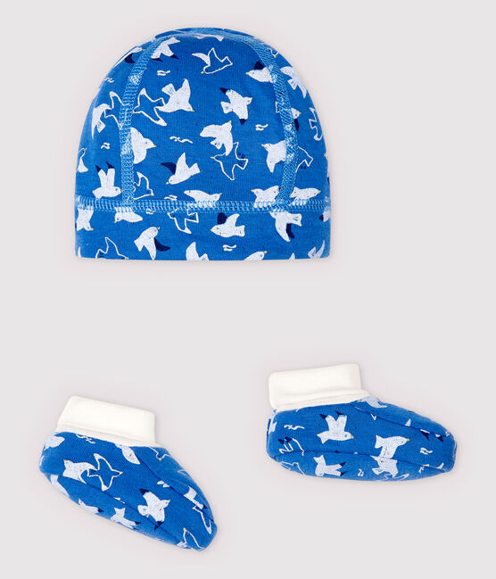 Set für Neugeborene mit Mütze und Schuhen aus Bio-Baumwoll-Doppeljersey variante 1