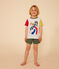 Kurzer, unifarbener Kinderpyjama aus Baumwolle weiss MARSHMALLOW/weiss MULTICO