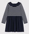 Langärmeliges Kinderkleid für Mädchen blau SMOKING/ ARGENT