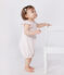 Baby-Kurzoverall aus einfarbiger Baumwolle rosa FLEUR