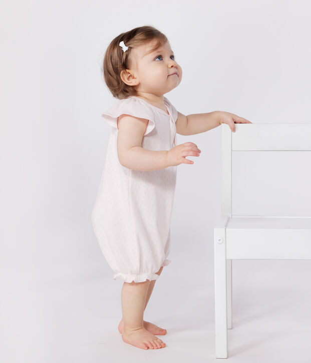 Baby-Kurzoverall aus einfarbiger Baumwolle FLEUR